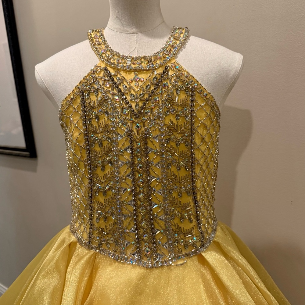 Rachel Allan Perfect Angels Yellow Satin Dress 1742